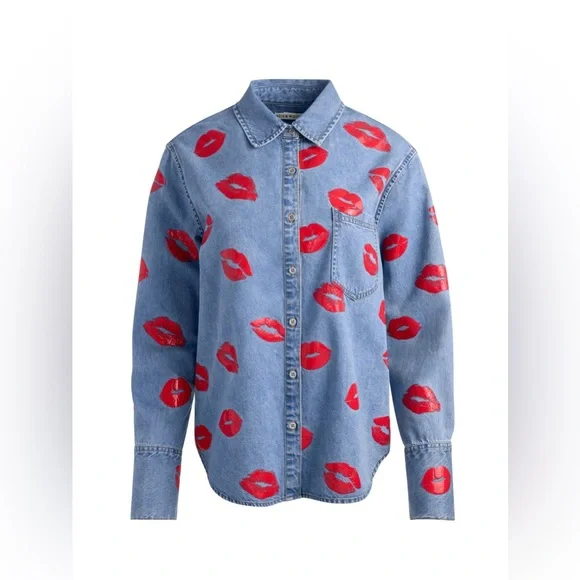 Alice Olivia FINELY OVERSIZED BUTTON DOWN $465 NEW with tag - Picture 3 of 7